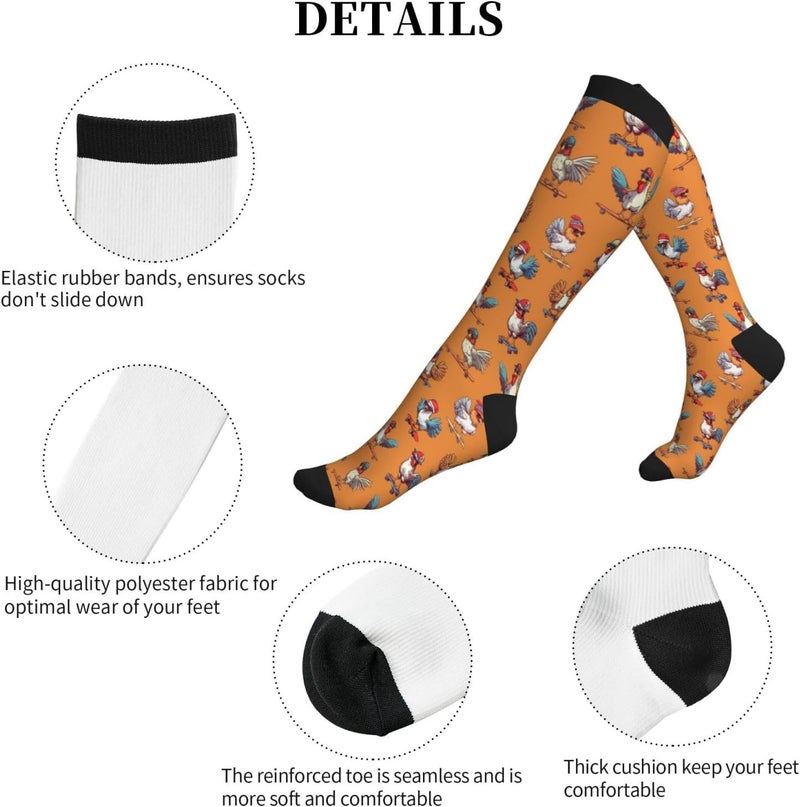 bassyil Compression Socks for Women & Men Circulation 15-20 mmHg Knee High Best Support for Nurses Travel Running Athletic - Image 5